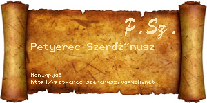 Petyerec Szerénusz névjegykártya